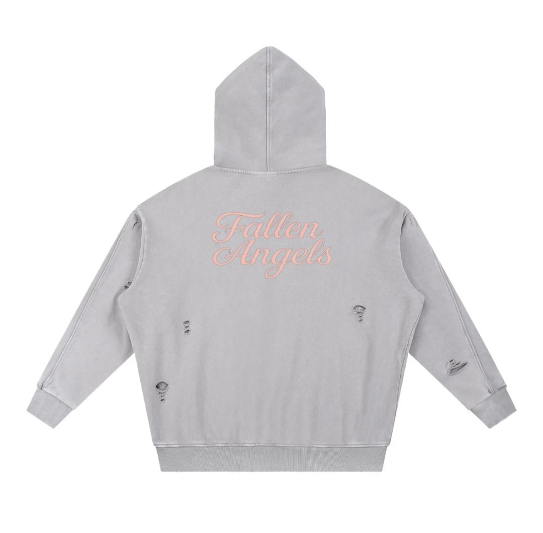 Distressed Snow Washed Hoodie